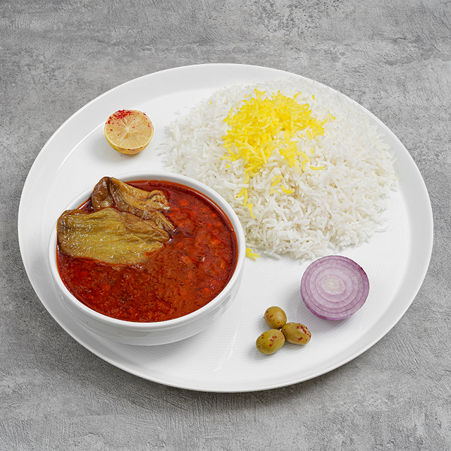 چلو خورشت قیمه بادمجان